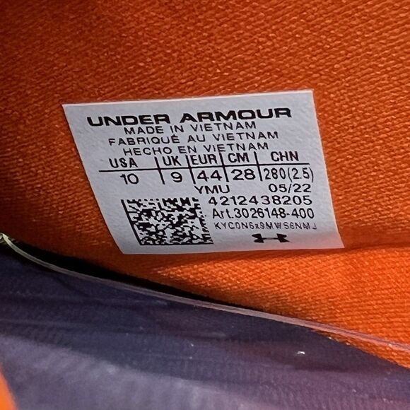 NEW sz 10 Auburn Tigers Under Armour Ansa Slide Sandals Blue - Picture 6 of 7